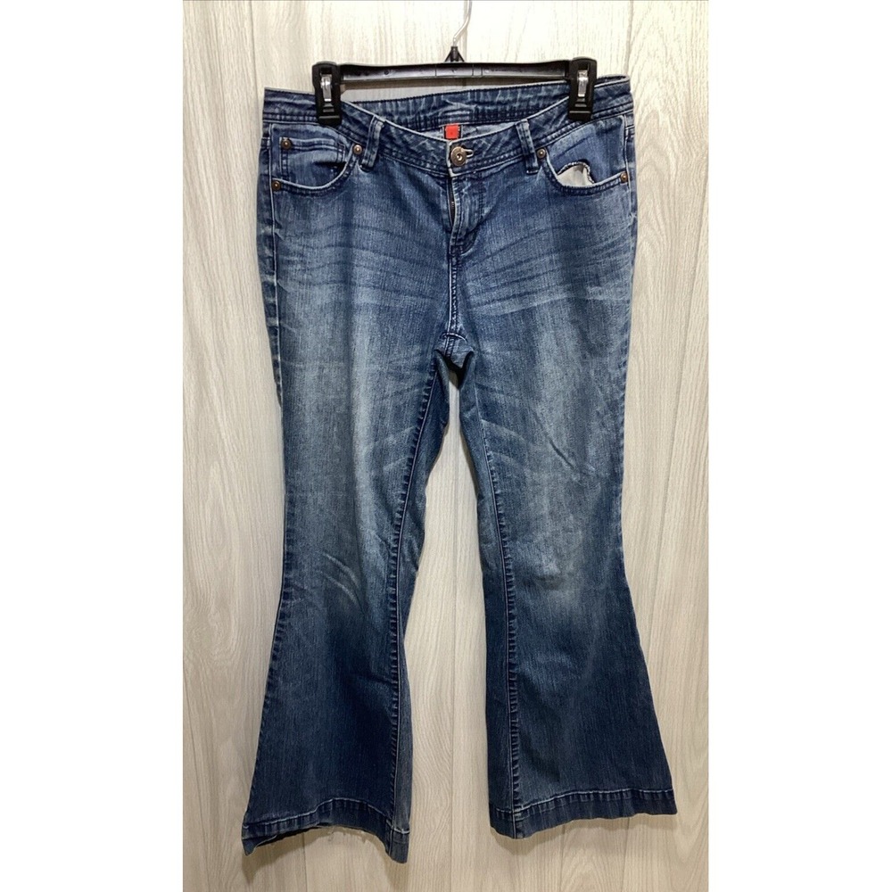UNBRANDED Women's (Size 6) Blue Denim Jeans Pockets‎ Stretch Distressed Cuff B5G